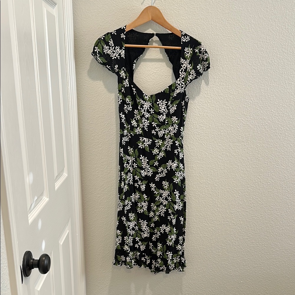 Reformation Black and White Sheath Dress with Scoop Neck